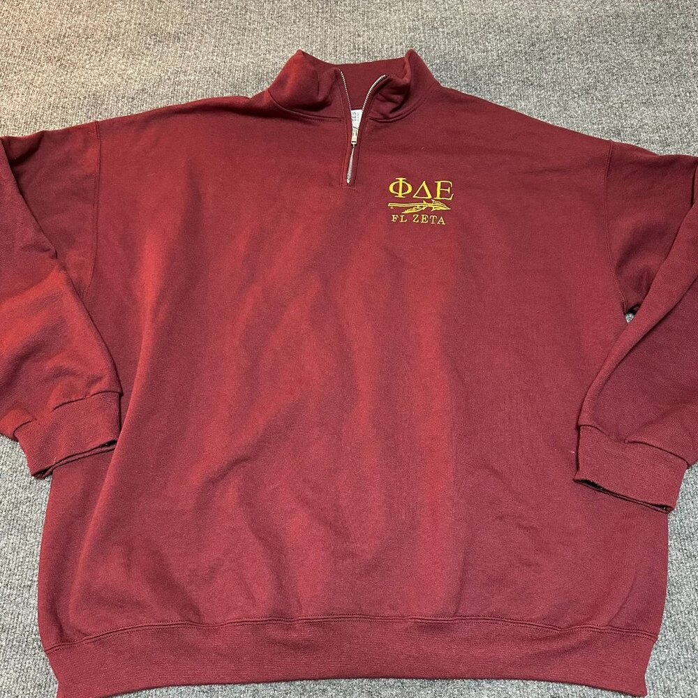 Phi Delta Epsilon FSU Florida State 2XL Pullover Garnet Zip Up